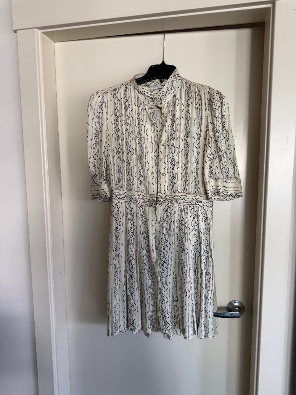 Sandro Pepite Polka Dot Fit & Flare Mini Dress Size 36